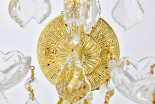 Maria Theresa 3 light Gold Wall Sconce Clear Royal Cut Crystal