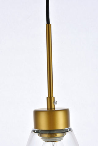 Mera 1 light brass pendant