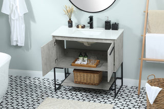 36 inch Single bathroom vanity in concrete grey