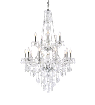 Verona 15 light Chrome Chandelier Golden Teak (Smoky) Royal Cut Crystal