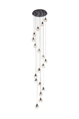 Eren 18 lights Black pendant