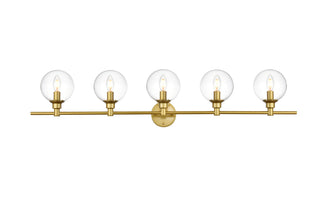 Jaelynn 5 light Brass and Clear Bath Sconce