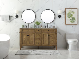 60 inch double bathroom vanity in driftwood