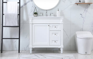 32 inch Single bathroom vanity in white