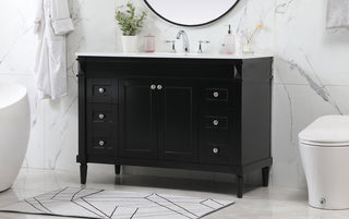 48 inch Single bathroom vanity in black