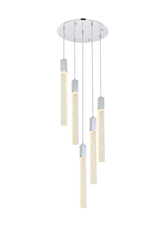 Weston 5 lights pendant in chrome