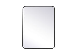 Soft corner metal rectangular mirror 24x32 inch in black