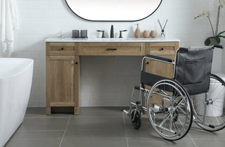 60 Inch ADA Compliant Bathroom Vanity In Natural Oak