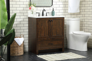 30 inch Single bathroom vanity in expresso with backsplash