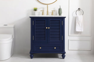 30 inch Single bathroom vanity in blue