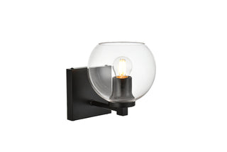 Juelz 1 light Black and Clear Bath Sconce