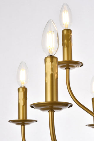 Westley 9 lights pendant in brass