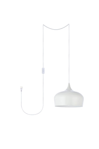 Nora 1 Light white plug-in pendant