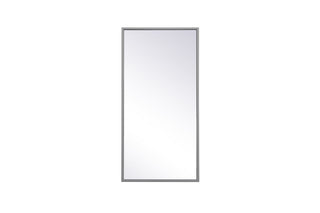 Metal frame rectangle mirror 14x28 inch in grey