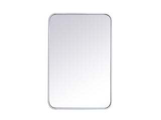 Soft corner metal rectangular mirror 20x30 inch in White