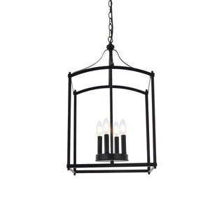 Janet 4 lights pendant in black