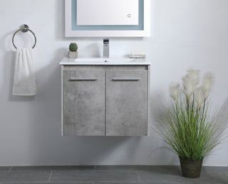 24 inch  Single Bathroom Floating Vanity in Concrete Grey