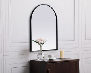 Metal Frame Arch Mirror 22x30 Inch in Black