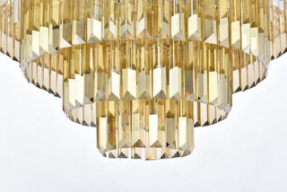 Sydney 33 light polished nickel Chandelier Golden Teak (Smoky) Royal Cut Crystal