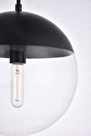 Eclipse 1 Light Black Pendant With Clear Glass