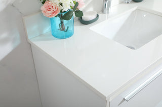 36 inch Single bathroom vanity in white with backsplash