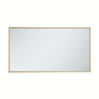 Metal frame rectangle mirror 20 inch in Brass