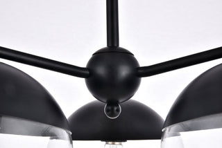 Eclipse 3 Lights Black Pendant With Clear Glass