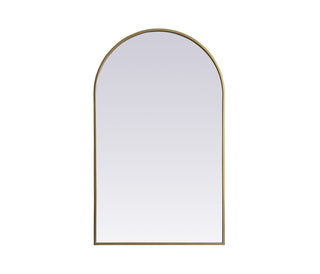 Metal Frame Arch Mirror 24x40 Inch in Brass