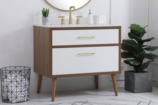 36 inch bathroom Vanity in White with Backsplash