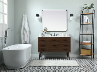 48 inch Single bathroom vanity in walnut with backsplash