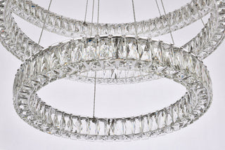 Monroe 41 inch LED triple ring chandelier in chrome