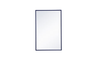 Metal frame rectangle mirror 18x28 inch in blue