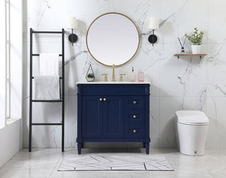 36 inch Single bathroom vanity in blue