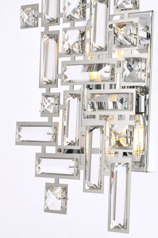 Picasso 2 light Chrome Wall Sconce Clear Royal Cut Crystal