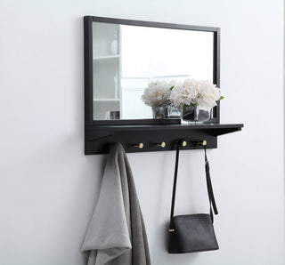 Entryway mirror with shelf  28 inch x 21 inch in black