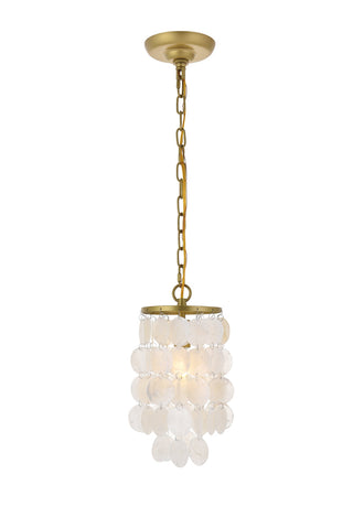 Selene 1 light Brass Pendant