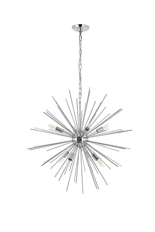 Timber 8 light Chrome Pendant