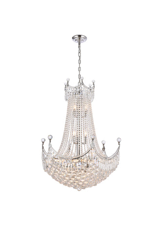 Corona 24 light Chrome Chandelier Clear Royal Cut Crystal