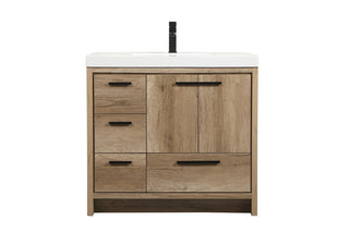 36 inch Single bathroom vanity in natural oak