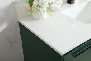 40 inch Single bathroom vanity in green with backsplash