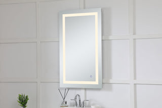 Helios 24in x 40in Hardwired LED mirror with touch sensor and color changing temperature 3000K/4200K/6400K