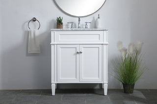 30 inch Single bathroom vanity in White