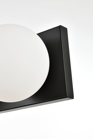 Jaylin 4 light Black and frosted white Bath Sconce