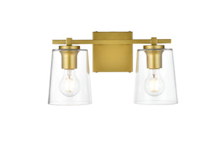 Kacey 2 light Brass and Clear Bath Sconce