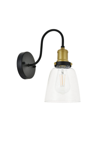 Felicity 1 light brass and black Wall Sconce