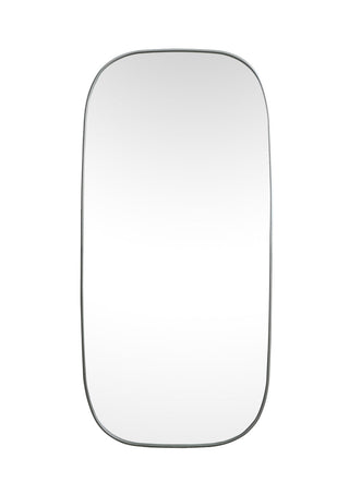 Metal Frame Oval Mirror 36x72 Inch in Silver