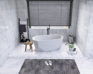 59 inch soaking diamond style bathtub in glossy white