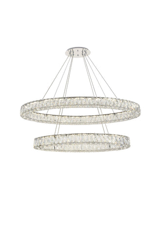 Monroe Integrated LED light Chrome Chandelier Clear Royal Cut Crystal