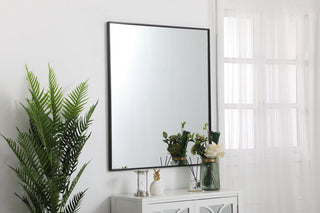 Metal frame rectangle mirror 36 inch in Black