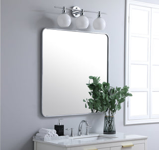 Soft corner metal rectangular mirror 36x36 inch in Silver